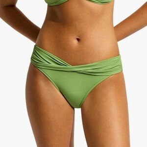 NWT Seafolly Women's Twist Band Hipster Full Coverage Bikini Bottom Swimsuit 12
